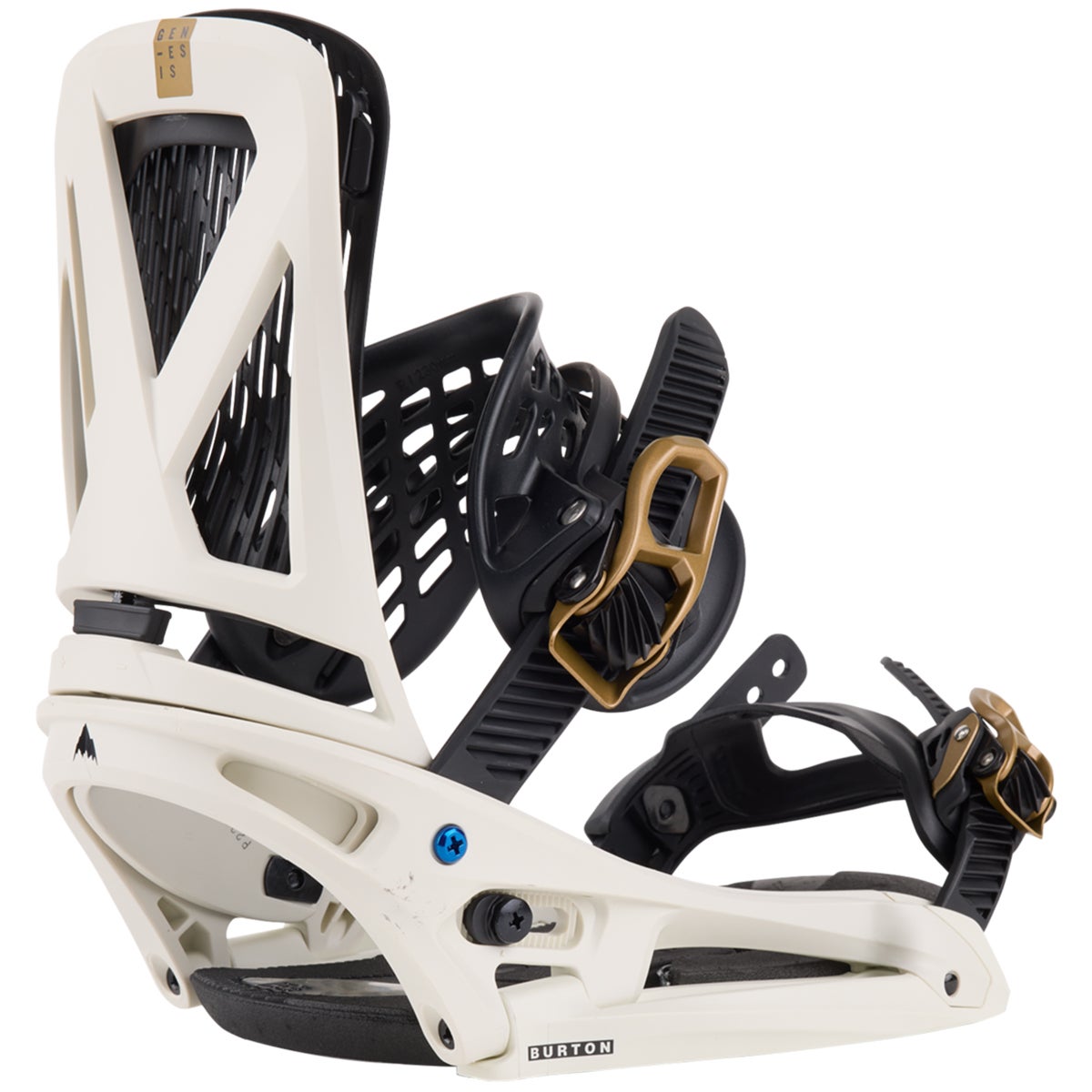 Burton Genesis EST Snowboard Bindings in White/Gold Boardertown