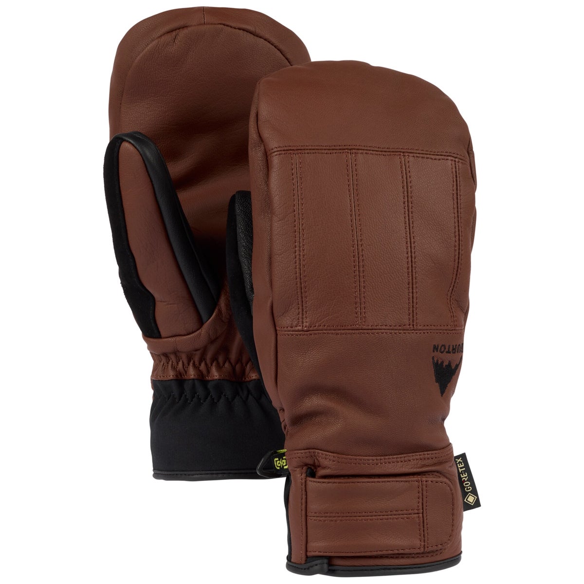 Burton Gondy GORETEX Leather Mittens in Brown Boardertown