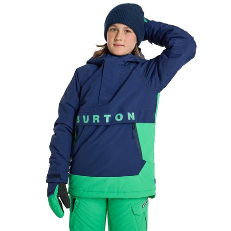 Burton Kids' Frostner Anorak in Dress Blue/Galaxy Green