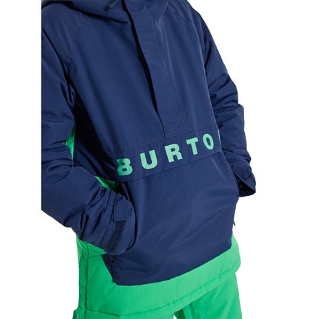 Burton Kids' Frostner Anorak in Dress Blue/Galaxy Green