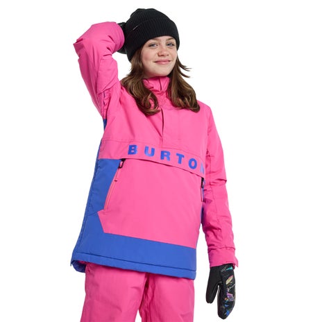 Burton Kids' Frostner Anorak in Fuchsia Fusion/Amparo Blue