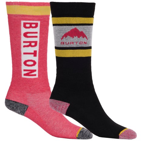 Burton Kids Weekend Midweight Snowboard Socks 2 Pack in Azalea Pink