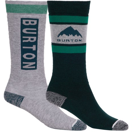 Burton Kids Weekend Midweight Snowboard Socks 2 Pack in Deep Emerald