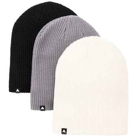 Burton Recycled DND Beanie 3 Pack in True Black/Sharkskin/Stout White