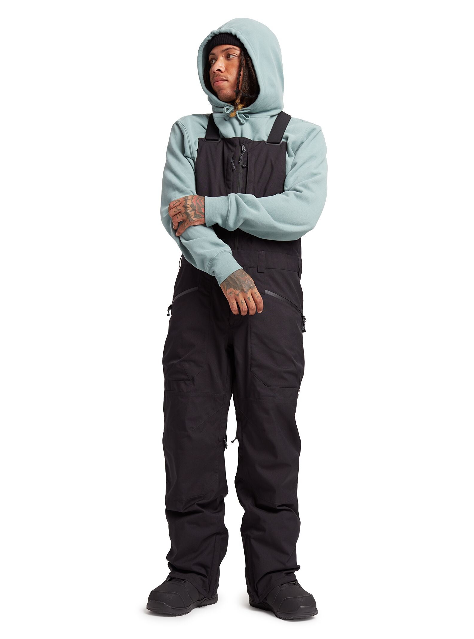 Burton Reserve Short Bib Pant in True Black Boardertown