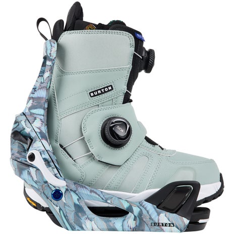 Burton Step On Re:Flex Women's Snowboard Bindings in Blue Butterflies