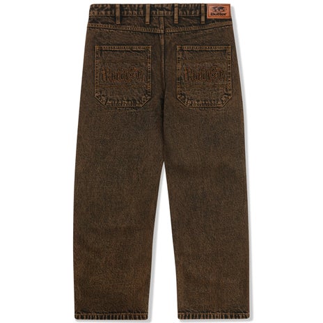 Butter Goods Breakdown Relaxed Denim Jeans in Acid Wash Brown
