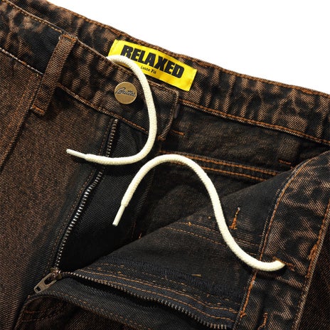 Butter Goods Breakdown Relaxed Denim Jeans in Acid Wash Brown