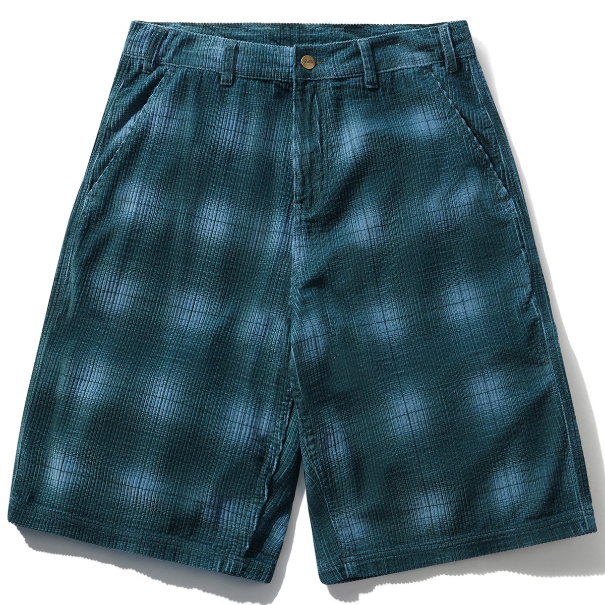 Butter Goods Cord Work Shorts in Blue Plaid | Boardertown