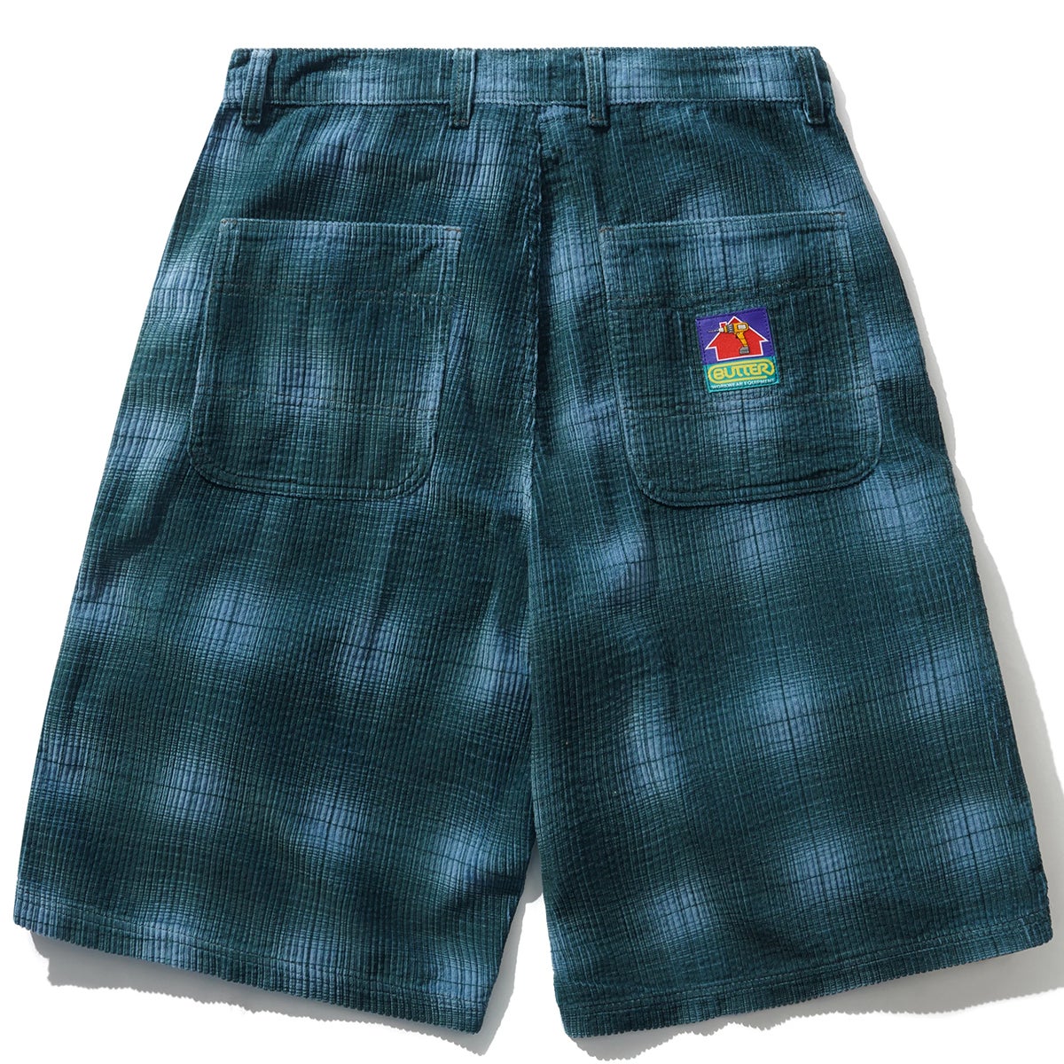 Butter Goods Cord Work Shorts in Blue Plaid | Boardertown