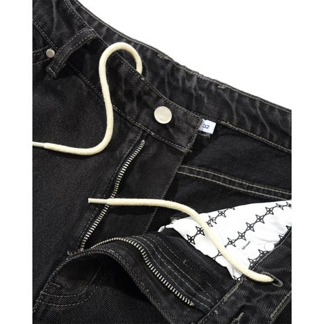 Butter Goods Davide Double Knee Denim Jeans in Washed Black