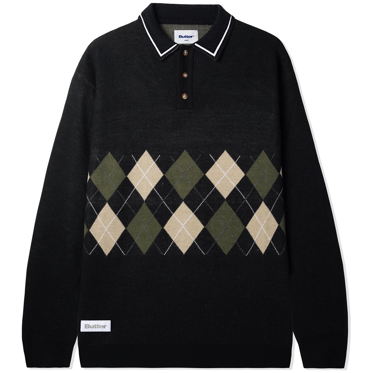 Butter Goods Diamond Knit Sweater in Black | Boardertown
