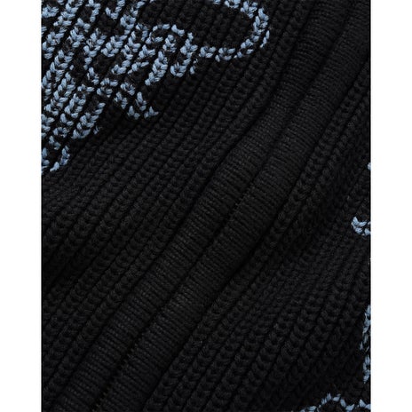 Butter Goods Dragon Zip-Thru Knit Sweater in Black
