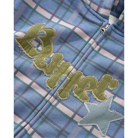 Butter Goods Edge Applique Zip-Thru Hood in Plaid