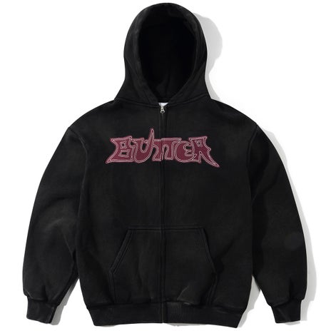 Butter Goods Encounter Zip-Thru Hood in Washed Black