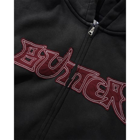 Butter Goods Encounter Zip-Thru Hood in Washed Black