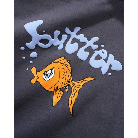 Butter Goods Goldfish Pullover Hood in Lead Blue