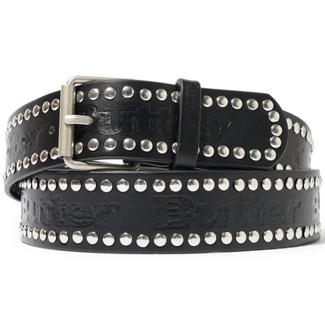 Butter Goods Leather Studded Belt in Black