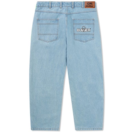 Butter Goods Lock Baggy Denim Jeans in Light Indigo