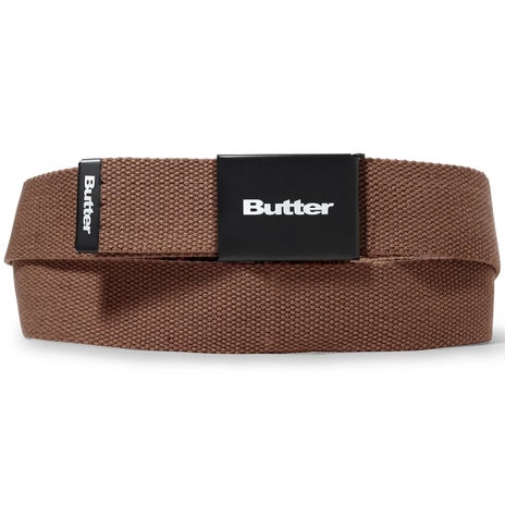 Butter Goods Logo Woven Belt in Brown