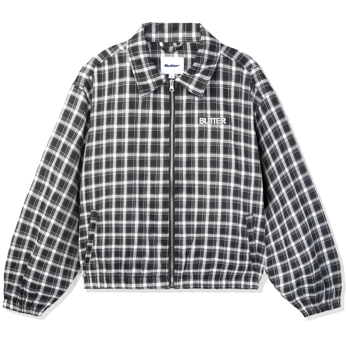 Butter Goods Plaid Harrington Jacket in Black | Boardertown