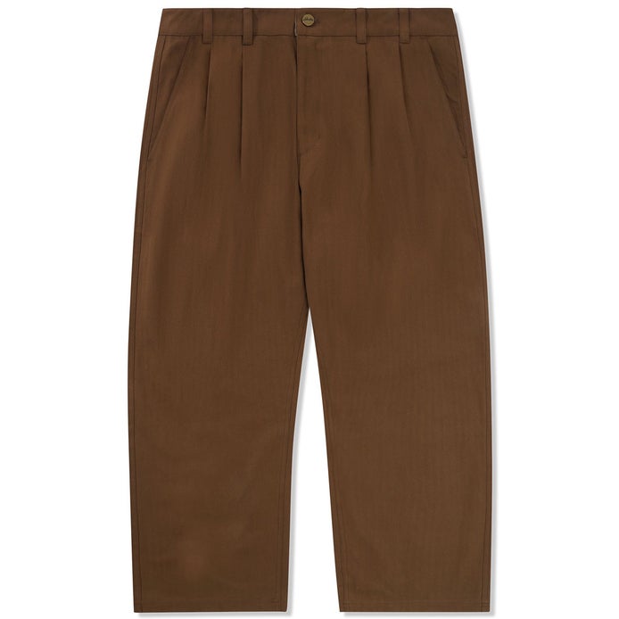 Butter Goods Pleated Trousers in Brown