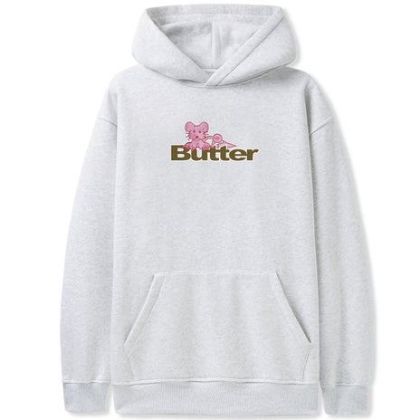 Butter Goods Rat Logo Pullover Hood in Ash
