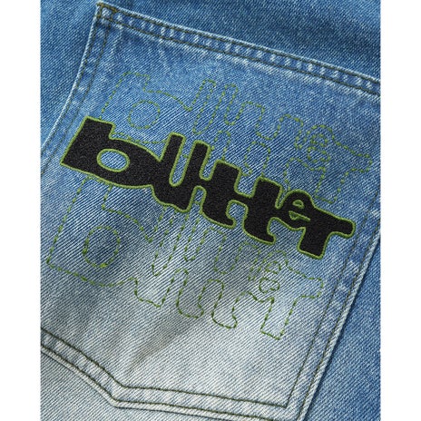 Butter Goods Warped Denim Jeans in Washed Mid Blue