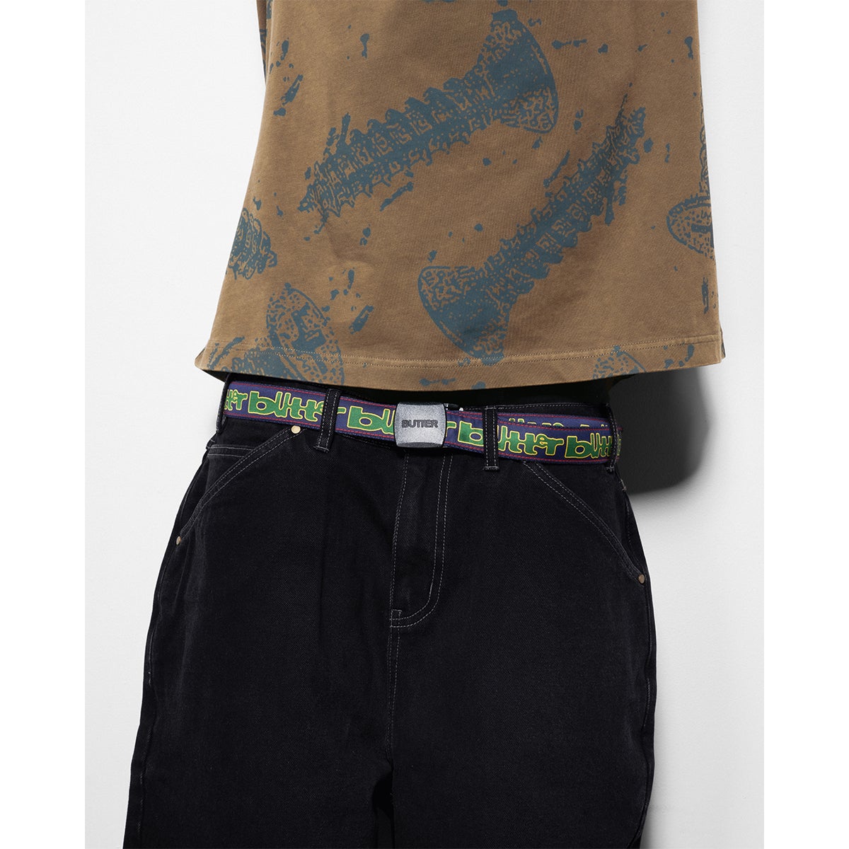 Butter Goods Warped Woven Belt in Navy | Boardertown