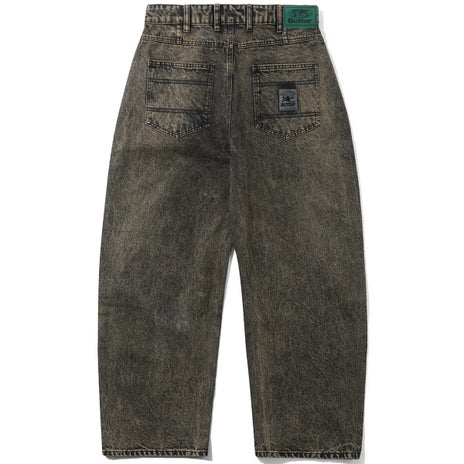 Butter Goods Wide Cut Denim Jeans in Acid Washed Brown
