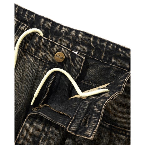 Butter Goods Wide Cut Denim Jeans in Acid Washed Brown