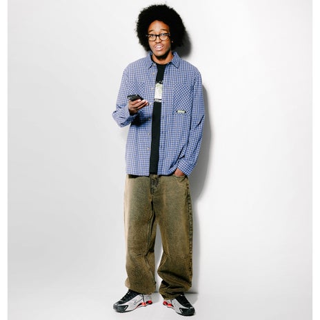 Butter Goods Wide Cut Denim Jeans in Acid Washed Brown
