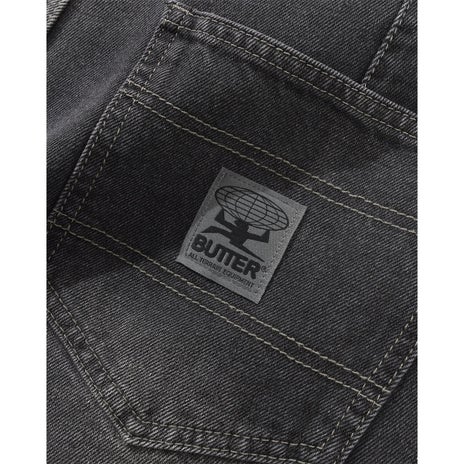 Butter Goods Wide Cut Denim Jeans in Washed Black