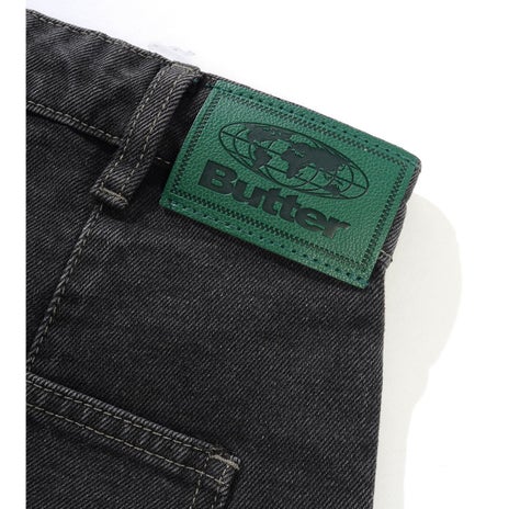 Butter Goods Wide Cut Denim Jeans in Washed Black