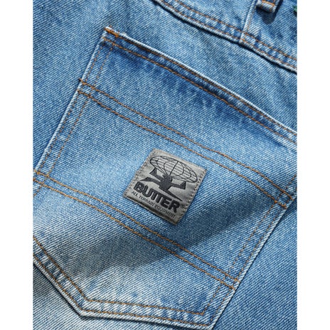 Butter Goods Wide Cut Denim Jeans in Worn Indigo