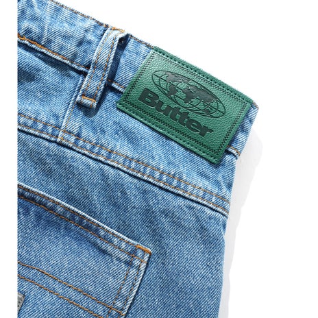 Butter Goods Wide Cut Denim Jeans in Worn Indigo