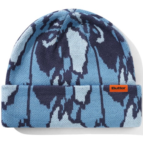 Butter Goods Wipeout Camo Beanie in Blue
