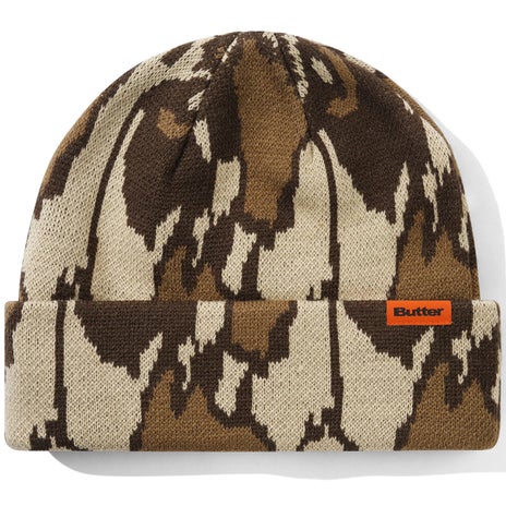 Butter Goods Wipeout Camo Beanie in Brown