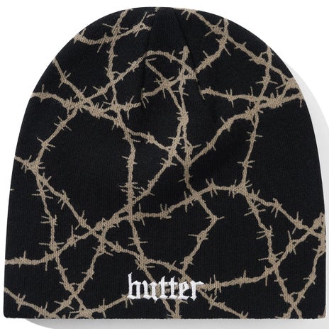 Butter Goods Wired Skully Beanie in Black