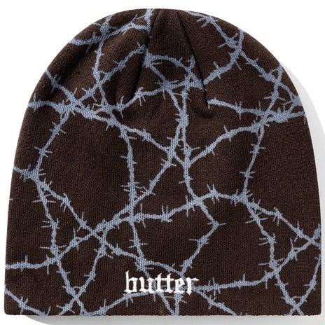 Butter Goods Wired Skully Beanie in Brown