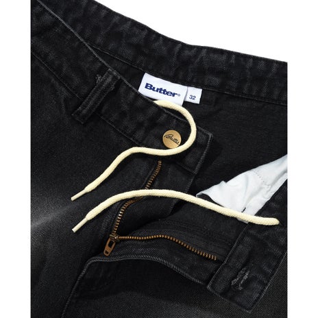 Butter Goods Work Pants in Distressed Black
