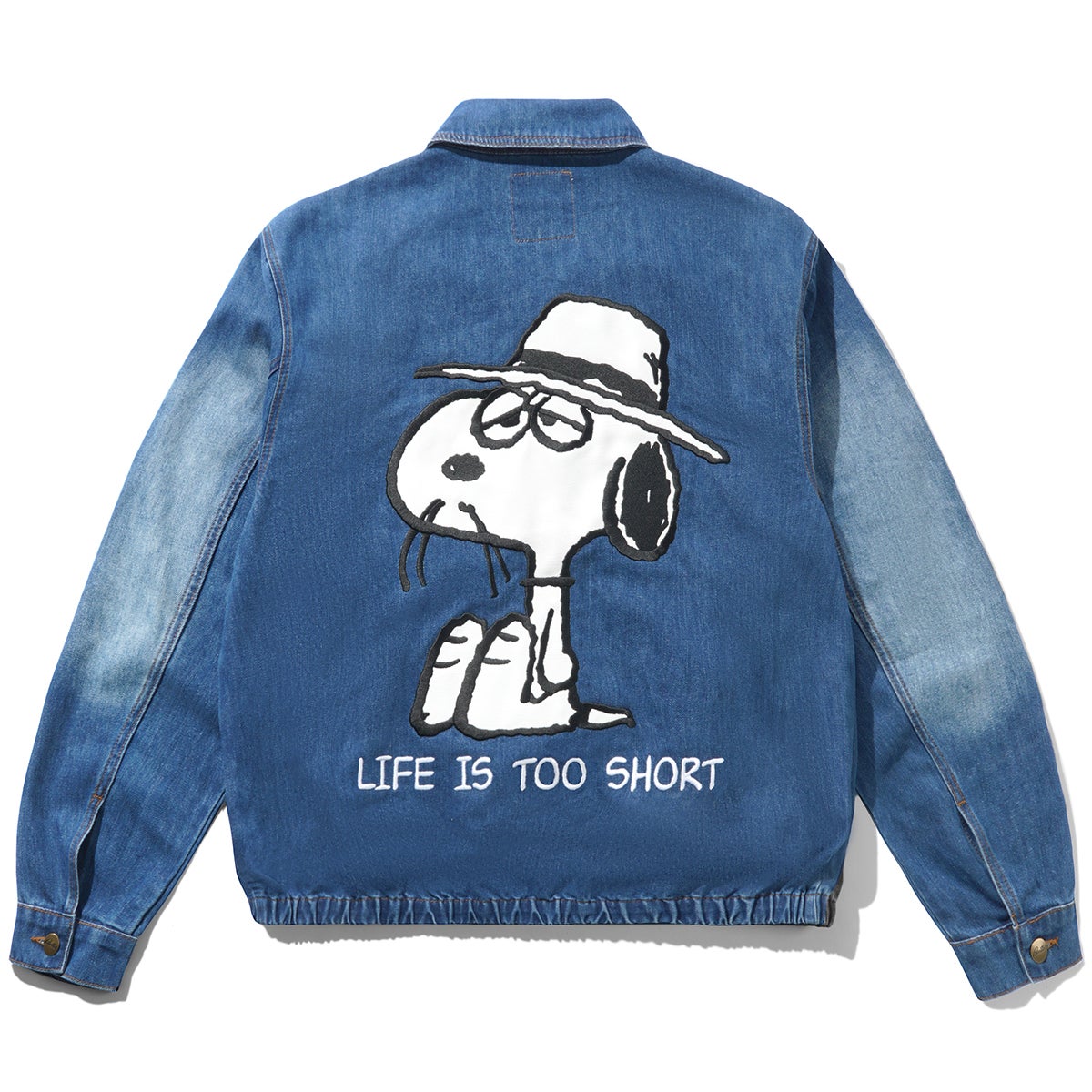 Butter Goods X Peanuts Spike Jacket in Distressed Indigo