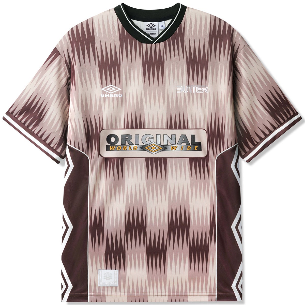 Tシャツ・カットソー UMBRO UMB X BUTTER GOODS Short Sleeve Optical Jersey T-Shirt Butter Goods x Umbro Optical Jersey - Brown / Taupe | Flatspot