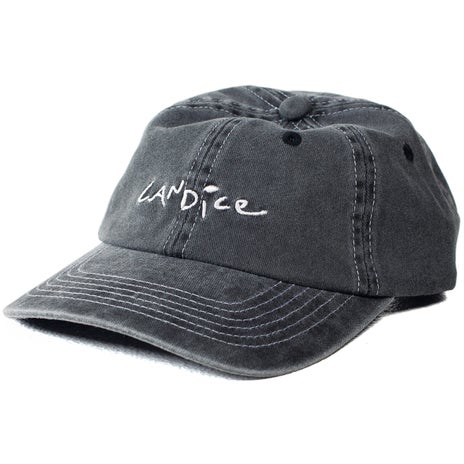 Candice Logo 6 Panel Hat in Washed Black