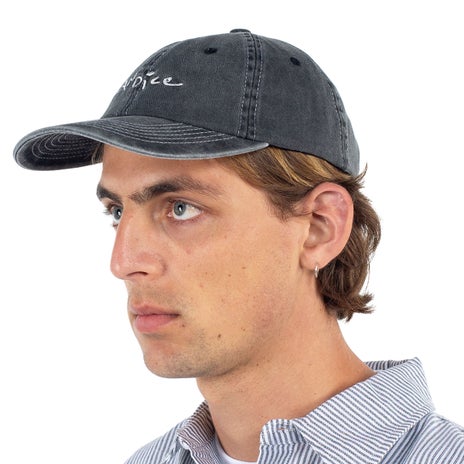 Candice Logo 6 Panel Hat in Washed Black