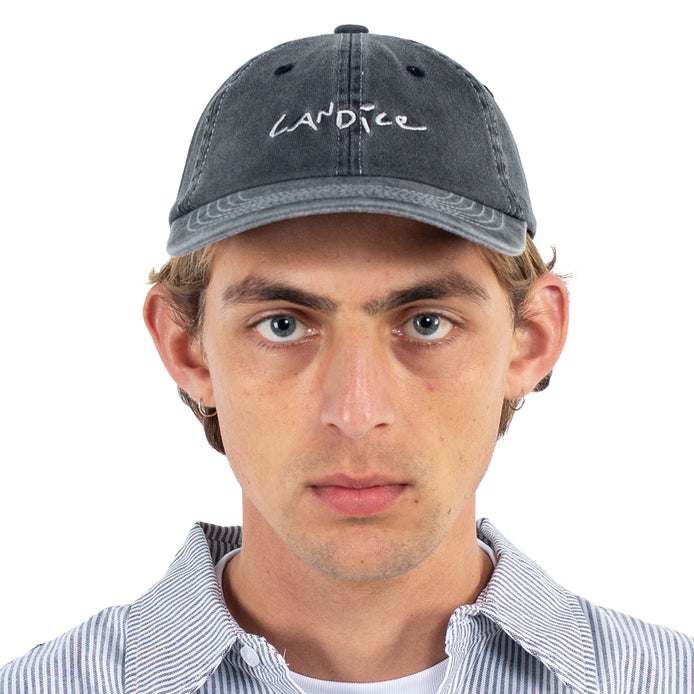 Candice Logo 6 Panel Hat in Washed Black