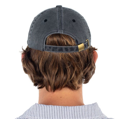 Candice Logo 6 Panel Hat in Washed Black