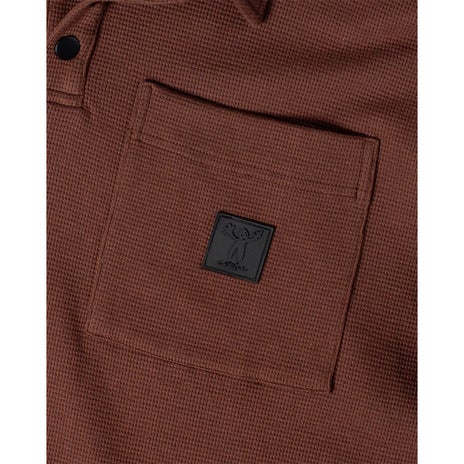 Candice L/S Waffle Polo in Brown