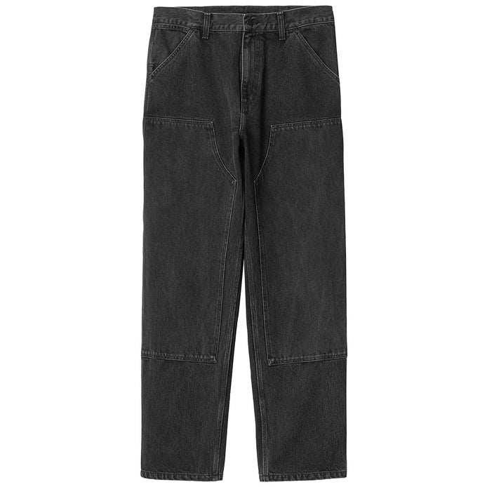 Carhartt WIP Double Knee Pant in Black Stone Washed
