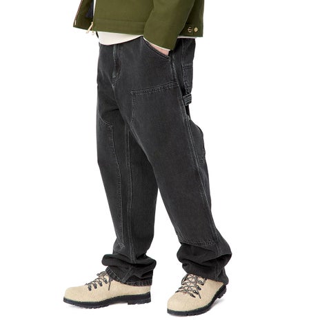 Carhartt WIP Double Knee Pant in Black Stone Washed